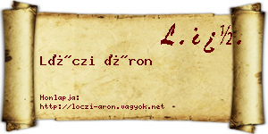 Lóczi Áron névjegykártya